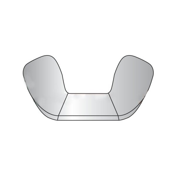 Newport Fasteners Wing Nut, 1/2"-13, Stainless Steel, 1 in Ht, 1.94 in Max Wing Span, 100 PK 514774 - main